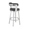 Armen Living Bryant 30" Bar Height Swivel Bar Stool in Brushed Stainless Steel Finish and Black Faux Leather LCBYBABSBL30 - alternate 8